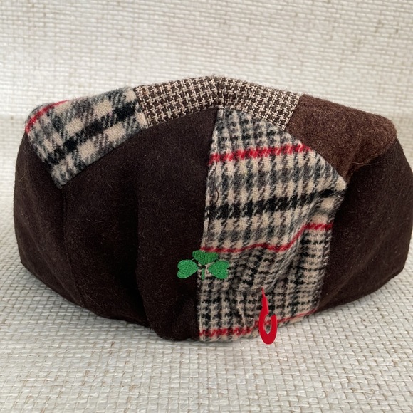 Vintage Wool Patchwork Ireland Newsboy Hat Irish blessing inside/ insulated - Picture 4 of 4